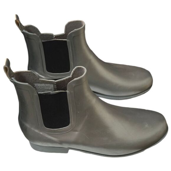 GAP Silver Metallic Rain Booties Ankle Boots Women's 10 Waders Waterproof Shoes - Picture 6 of 12
